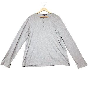 Michael Kors Mens XL Gray Long Sleeve Henley Shirt 100% Cotton Casual Lightweigh